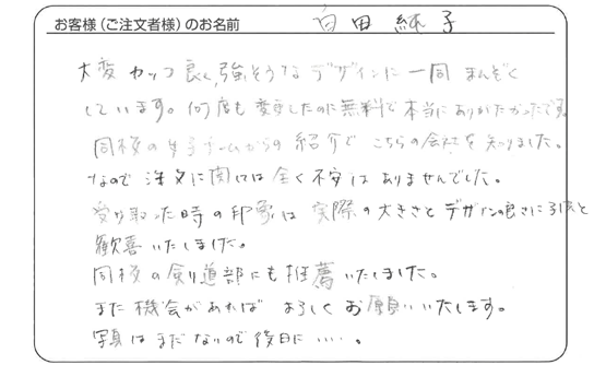 大変カッコ良く、強そうなデザインに一同まんぞくしています。