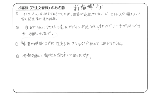 回答が迅速でしたのでストレスが溜まることなく発注まで進めました。