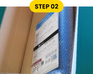 梱包 STEP02 取扱説明書も同梱いたします。